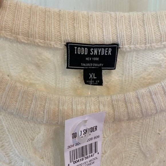 Todd Snyder Wool Cable Crew Bisque Sz XL.  NWT - Picture 4 of 6